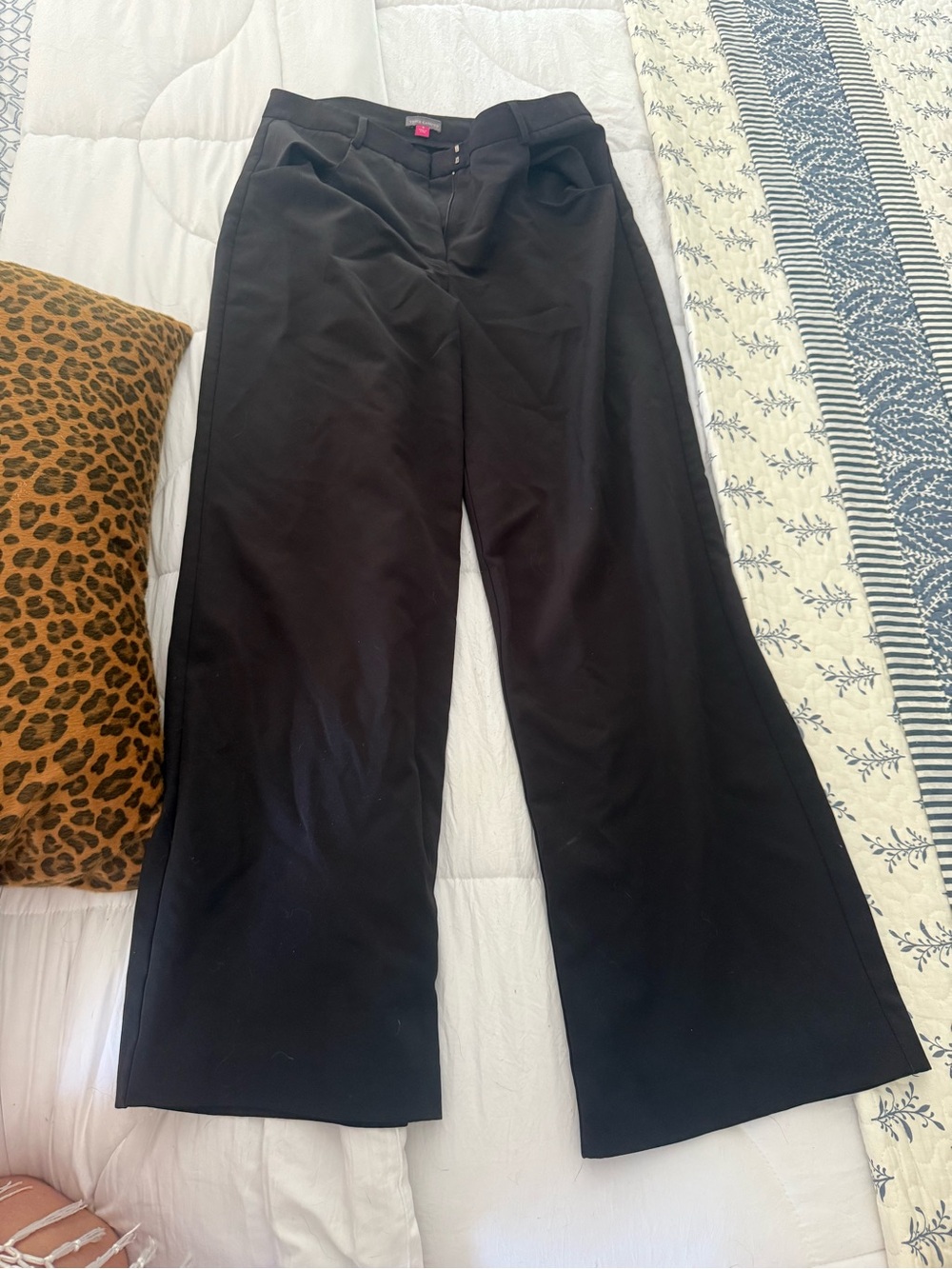 Vince Camuto Black Wide-Leg Trousers